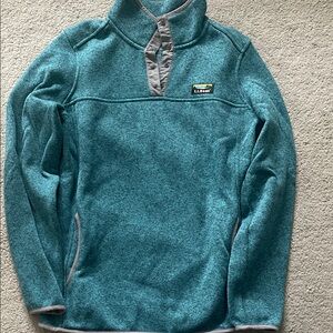 L.L. Bean Teal Sweater Fleece Pullover